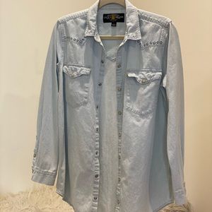 LUCKY BRAND. Button down Boyfriend Western Shirt. Size Small.